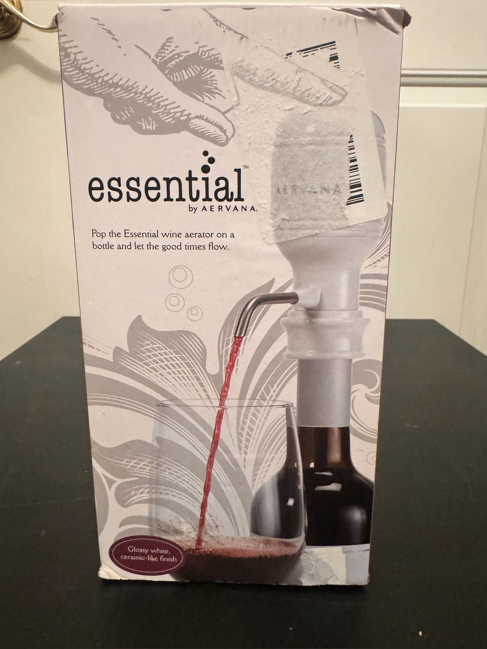 Aervana Essential: Electric Wine Aerator and Pour Dispenser White NEW Open Box